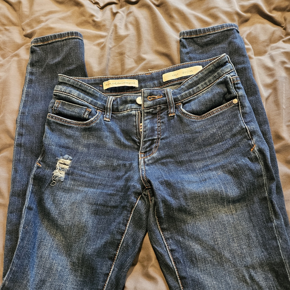 Pur Dark Blue Ankle Jeans